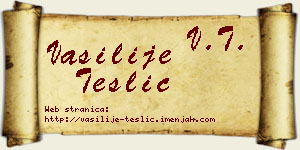 Vasilije Teslić vizit kartica